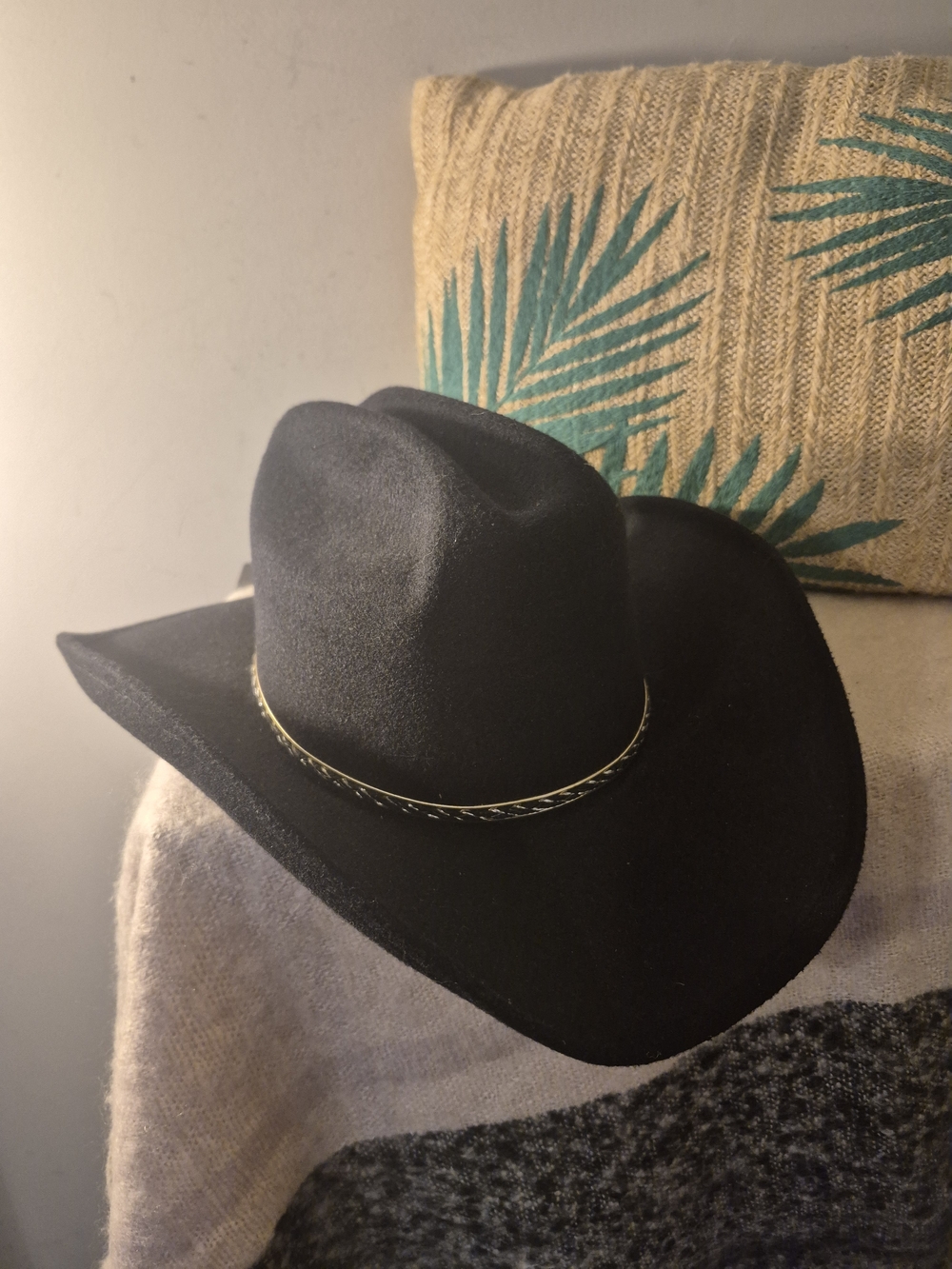 Vintage Pigalle Black Felt Cowboy Hat 7 1/4 Texas Company USA